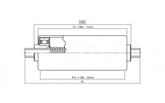 DYNO Conveyors - 60mm Heavy Duty Precision Conveyor Roller Drawing